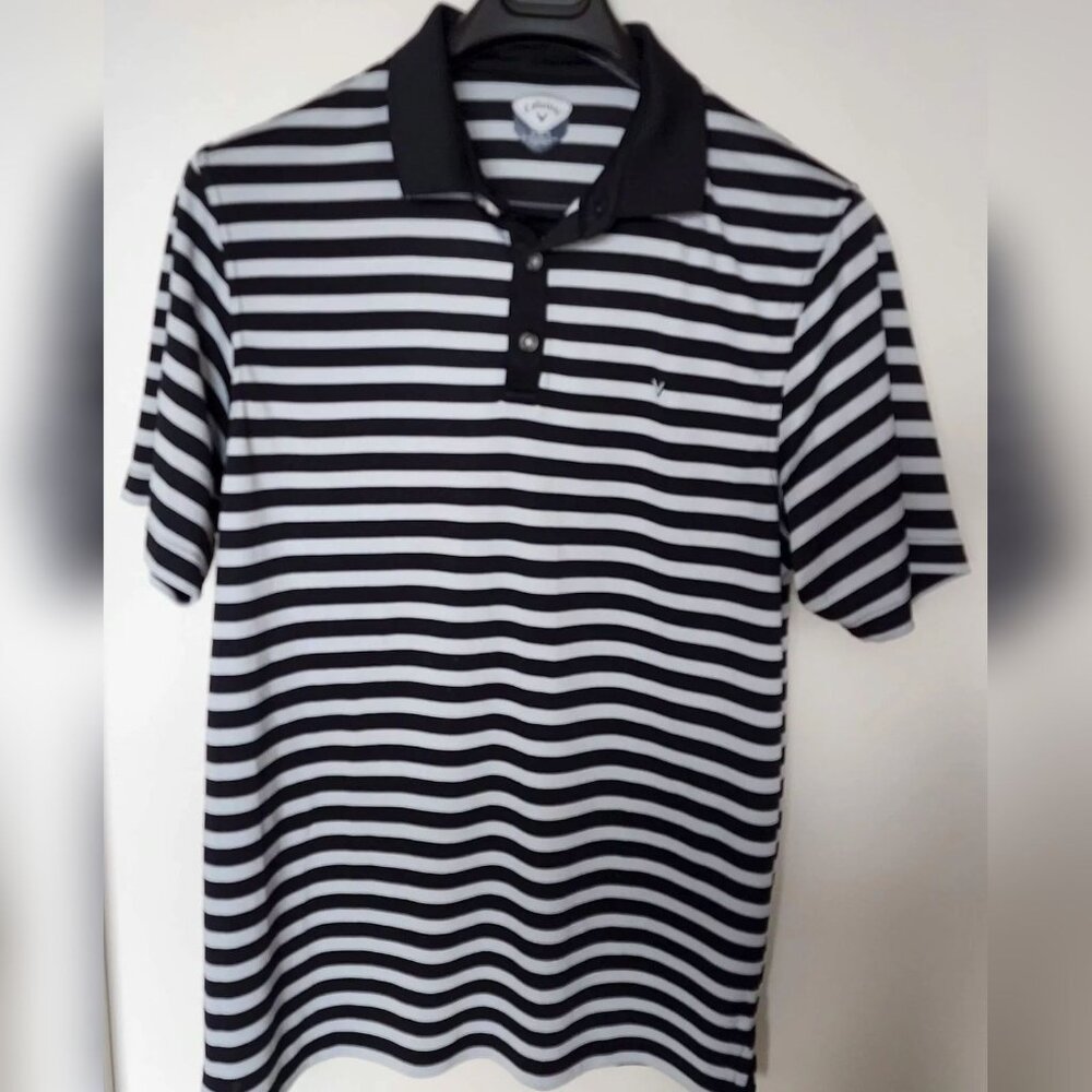 Callaway Golf Polo Size XL Black-White Stripe